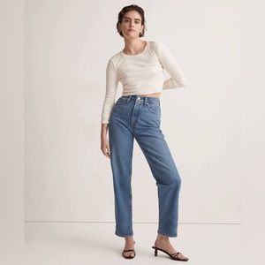 NWT Madewell The Petite Perfect Vintage Straight Jean in Earlwood Wash